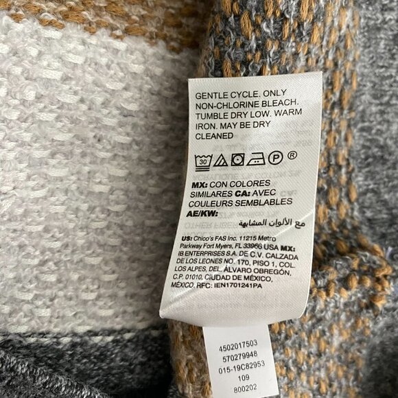 Chico's Cardigan Sweater Size 1 Multicolored Striped Polyester Blend NWT CJ-1192 - Picture 13 of 13